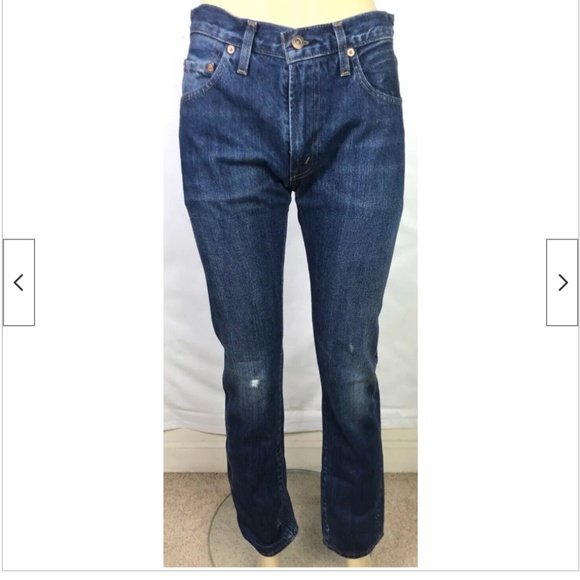 Womens Levi's Vintage Clothing Big E 1967 505 Selvedge Blue Jeans - Picture 3 of 8